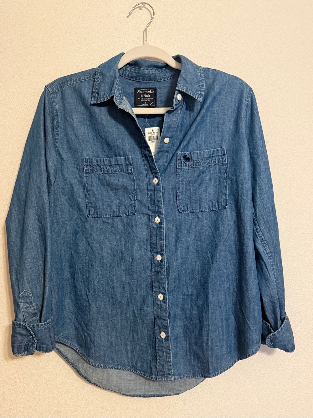 Abercrombie & Fitch Classic Denim Button-Up Shirt - Blue NWT